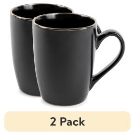 (2 pack) Stoneware Mug 14oz, Black Onyx Collection